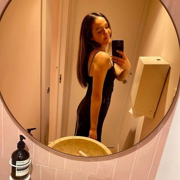 Zara Black Satin Midi Dress Size Small - Picture 2 of 5